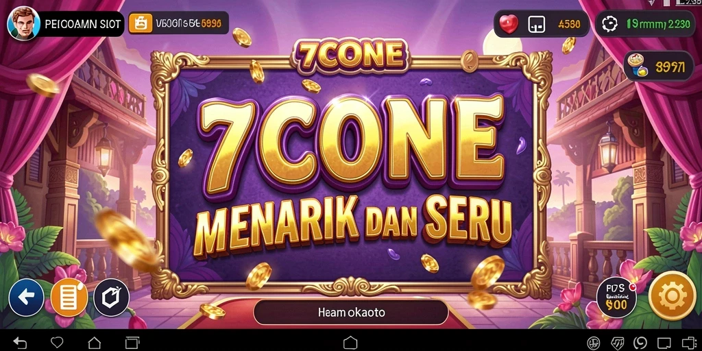 Screenshot gameplay 7CONE yang menampilkan putaran slot yang menegangkan.
