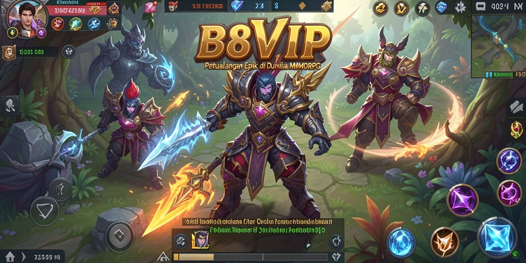 Tangkapan layar menunjukkan aksi pertarungan yang mendebarkan dalam B8VIP.