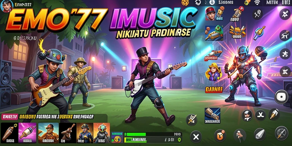 Tampilan gameplay EMON77 menampilkan interaksi menarik dengan musik.