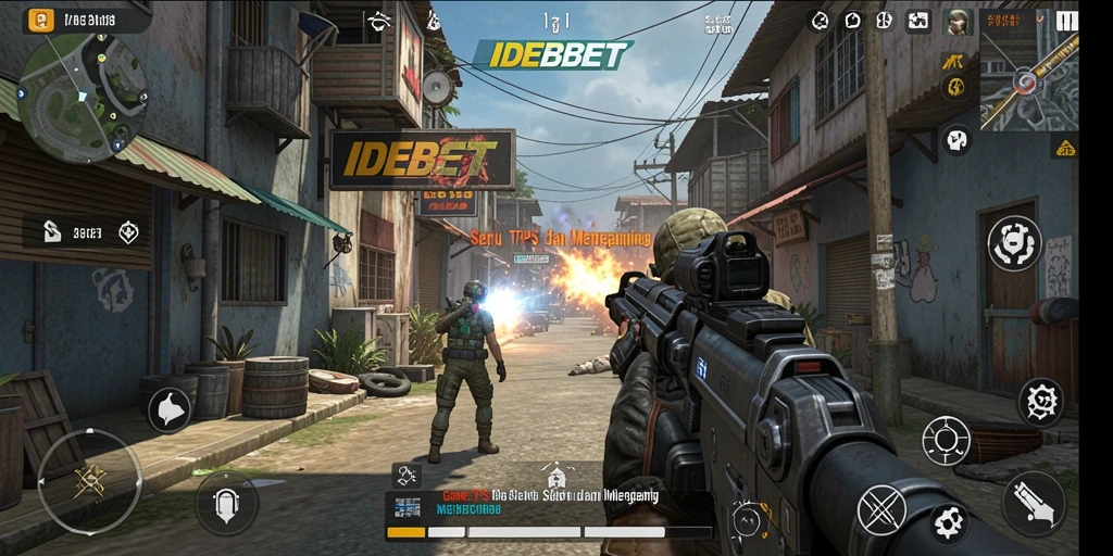 Tampilan gameplay seru dengan aksi tembak-menembak di IDEBET.