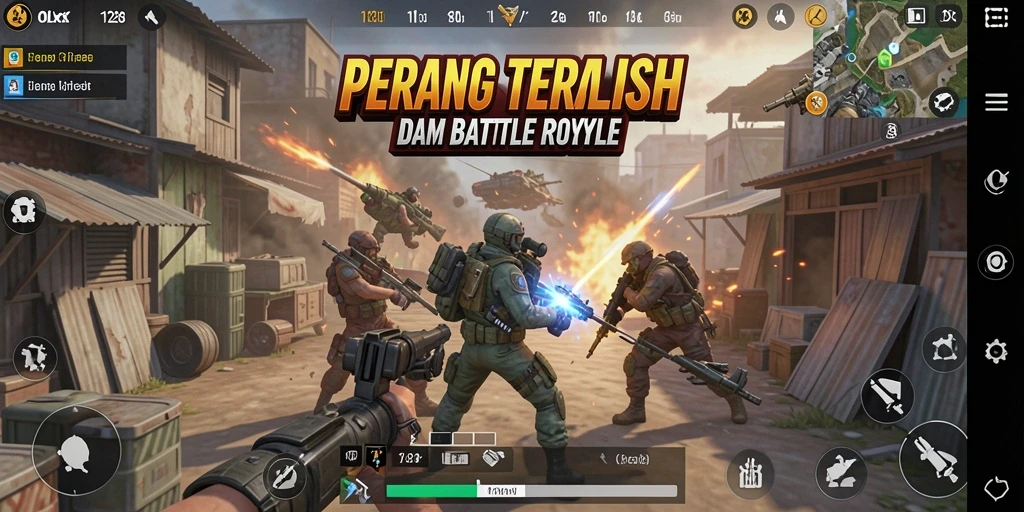 Tampilan intens dari pertandingan Battle Royale di OLX128.