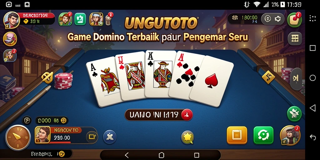 Screenshot gameplay UNGUTOTO yang mendebarkan dalam permainan Domino.