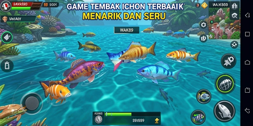Tampilan gameplay menembak ikan yang seru dan mengasyikkan di WAK89.